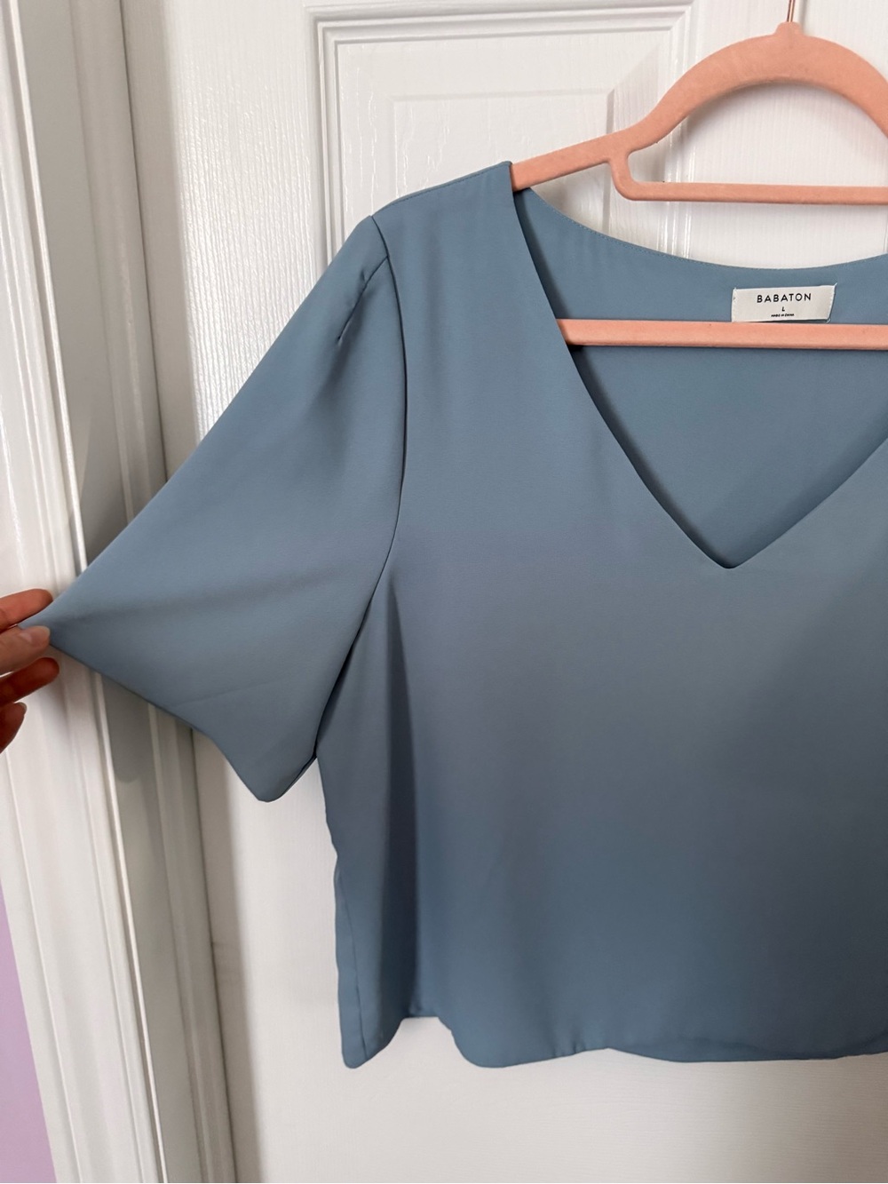 Aritzia | Randy Blouse in a dusty blue shade | Size Large - Picture 2 of 5